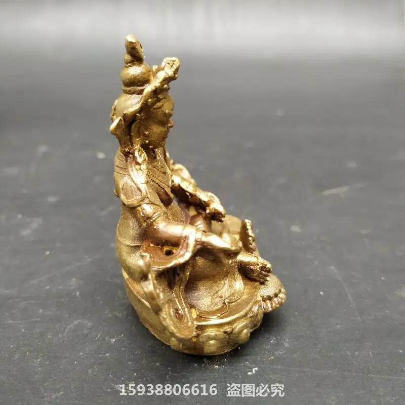 Alloy pure copper Tibetan tantric Buddha statue of Huang Caishen retro imitation old things old goods