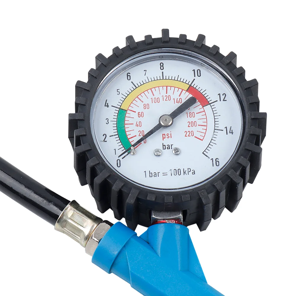 220 PSI Precise Tire Pressure Gauge JP Convenient Pressure Regulation Durable Hose Inflator Pump for SUV/Bike/Truck Tire Repair