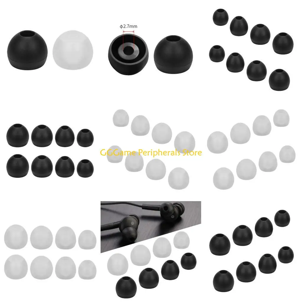 

U55B 4Pairs Noise Isolating Silicone Ear Tips For CKM5 CK350iS In Ear Headphones For Comfortable Wearing Washable