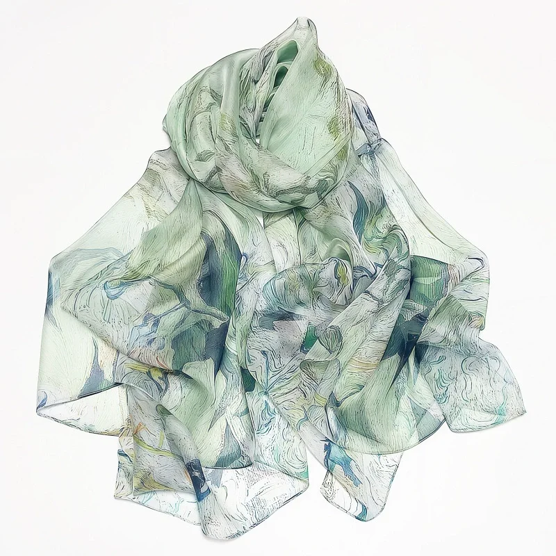 

2026 New Pure Silk Large Scarf Women Versatile Skin-Brightening Mulberry Silk Long Scarves Travel Sun Protection Shawl Wraps