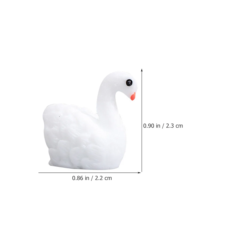 

40Pcs Swan Ornament Mini Resin Craft Ideal for Miniature Garden Bonsai Landscaping Decoration Lovely Desktop Ornament