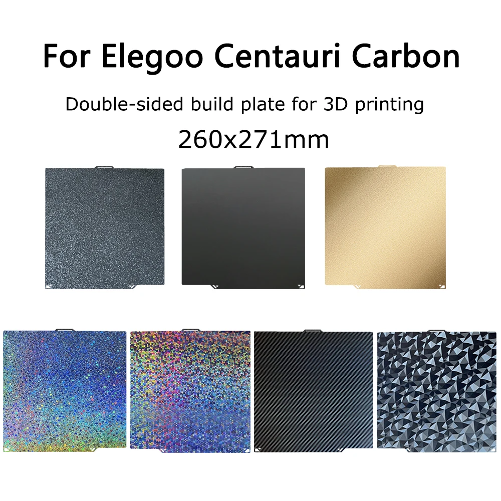 

PEO PET PEY PEI Plate For Elegoo Centauri Carbon Heated Bed Accessories Double Sided Build Plate PEI Spring Steel Sheet