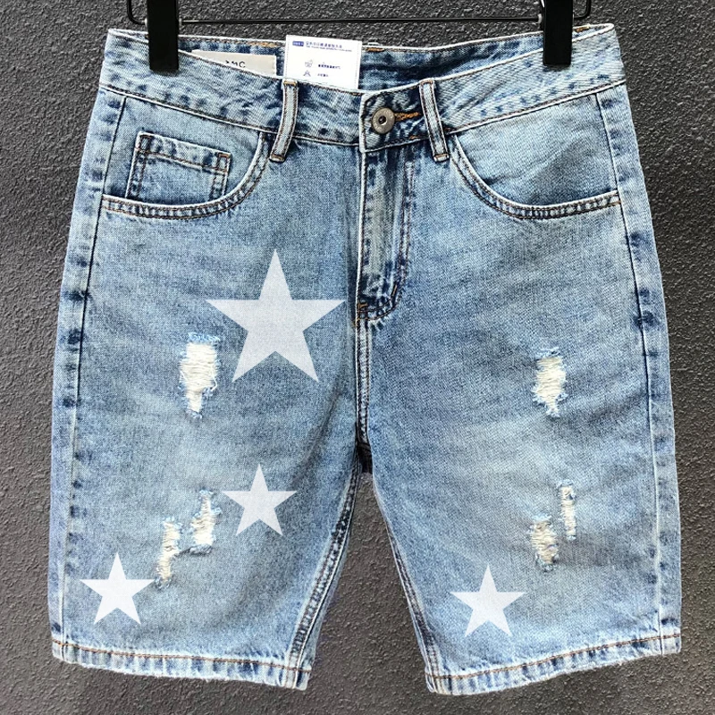 Supzoom 2024 New Arrival Hot Sale Top Fashion Offset Printing Summer Zipper Fly Stonewashed Casual Cotton Jeans Shorts Men