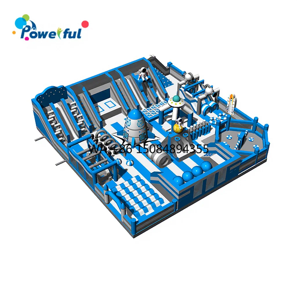 Commercial Big Outdoor  Jumping Bouncy Castle Amusement Park with Slide Obstacle Combo Inflatable Theme Park