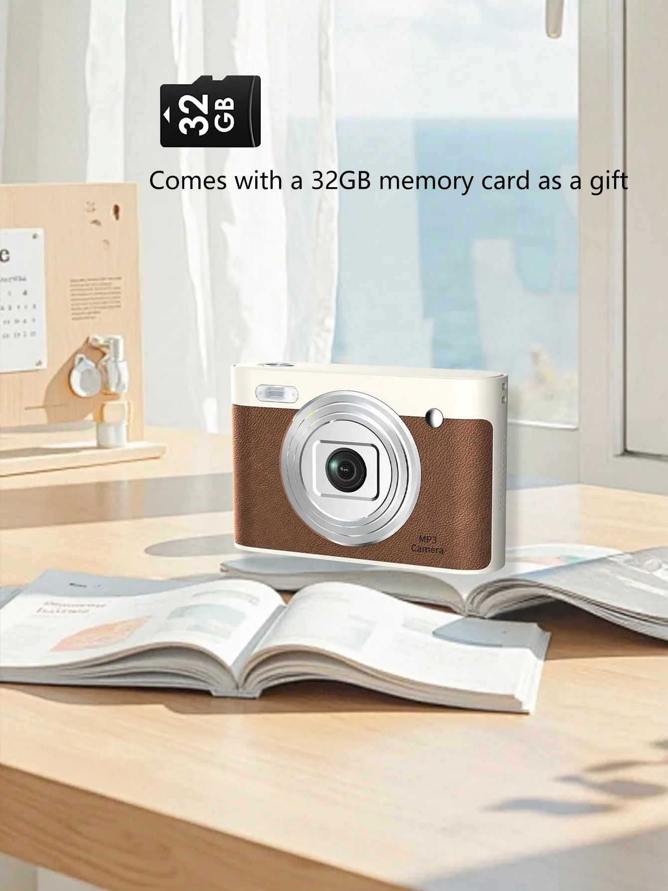 Nueva cámara digital retro de alta definición, cámara digital portátil para viajes, cámara digital retro de alta apariencia, con tarjeta de memoria