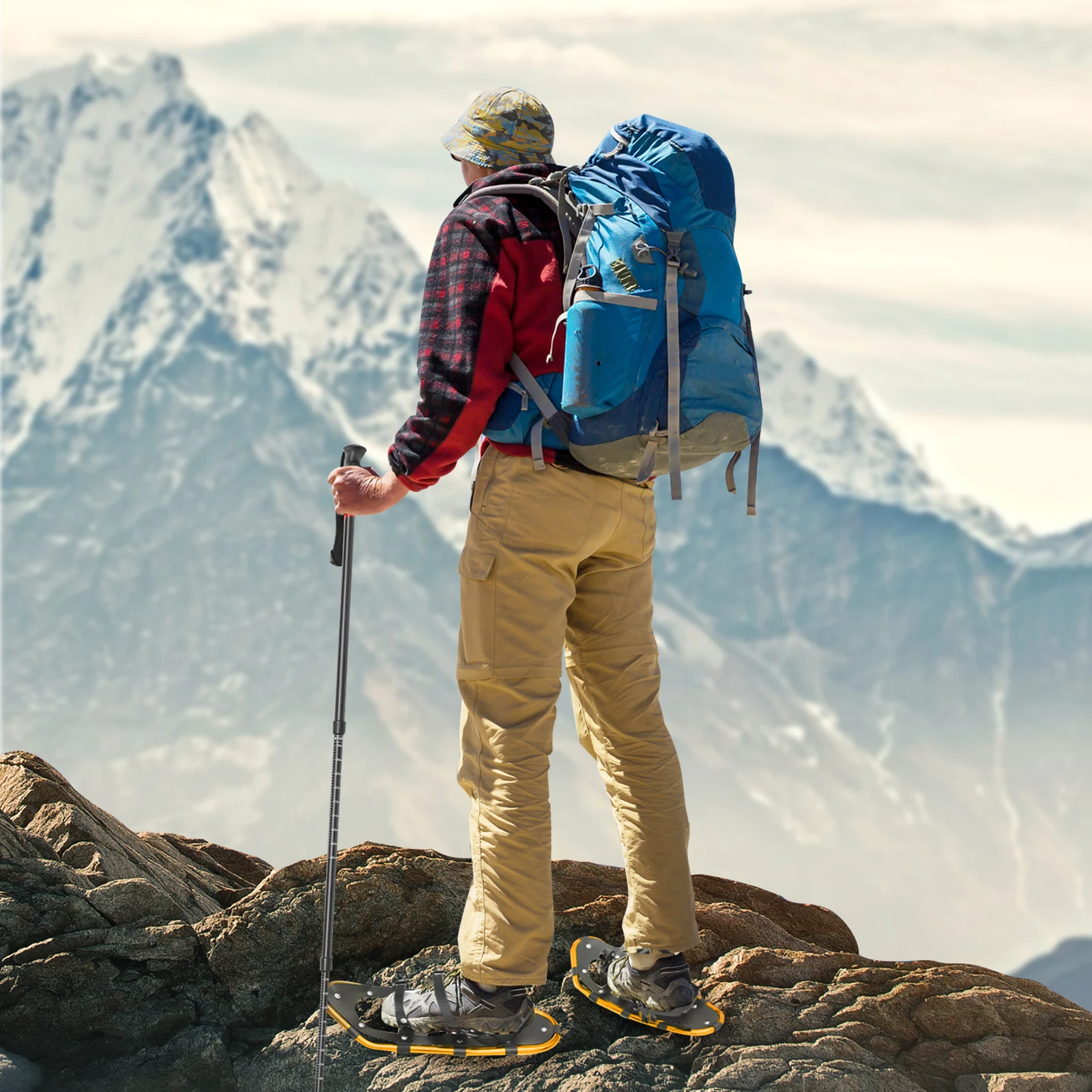 21 بوصة أحذية الثلوج أحذية الثلوج وأقطاب رحلات قابلة للتعديل أحذية الثلوج للرجال النساء الشباب سهلة الحمل وتخزين الحمولة 66-154 رطل #3