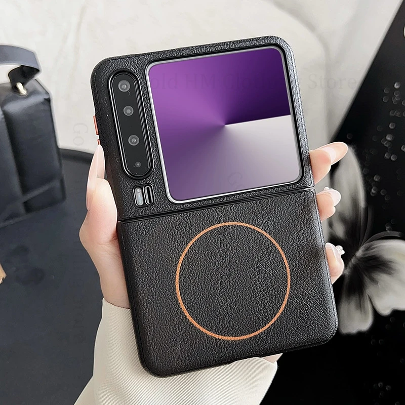 

Phone Leather Flip Magnetic Case For Huawei Pura X For Magsafe Wireless Charging Cover For HUAWEI PuraX VDE-AL00 Metal Key Shell