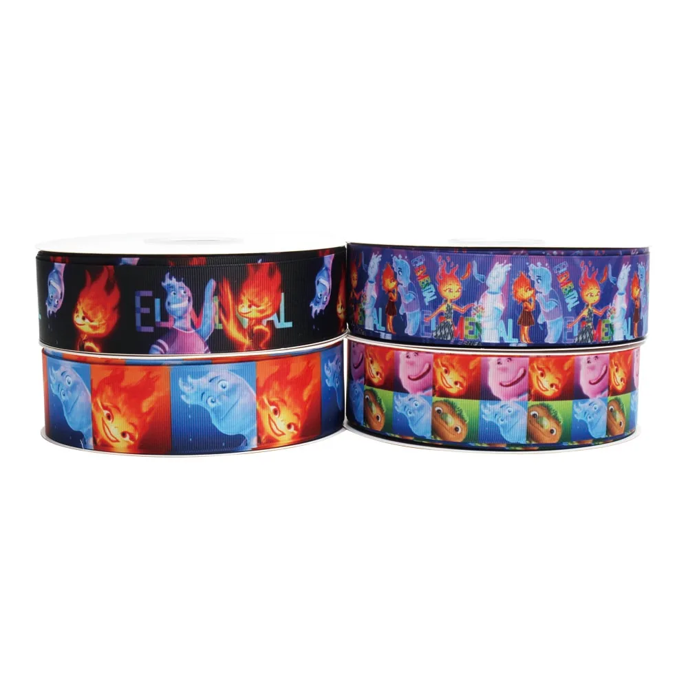 10Y Disney Movie Elemental Cartoon Grosgrain Ribbon for Hairbows Sewing DIY Accessories