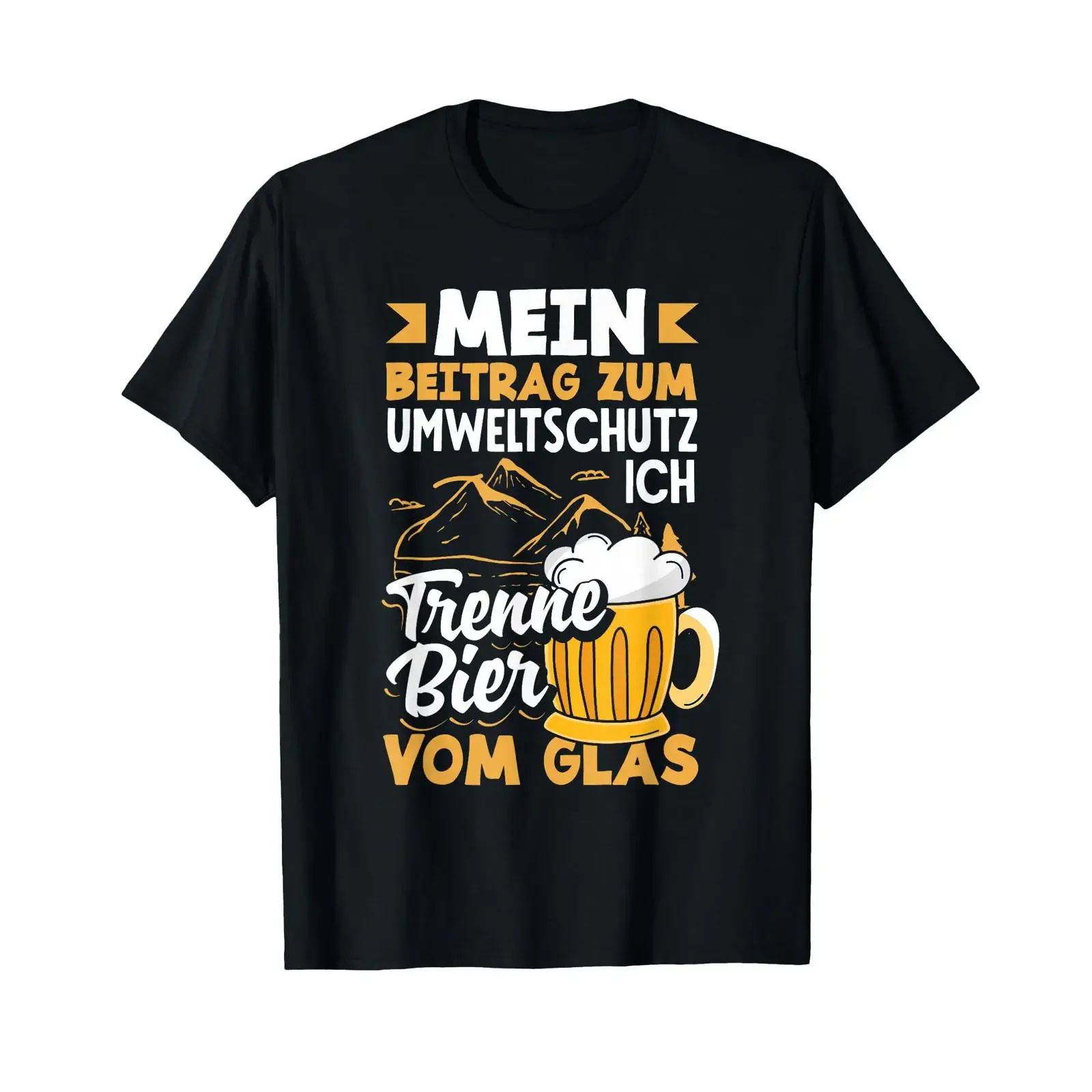 Ma contribution à la protection de l'environnement, je distingue la bière du verre, T-shirt vintage délavé unisexe polyvalent respirant