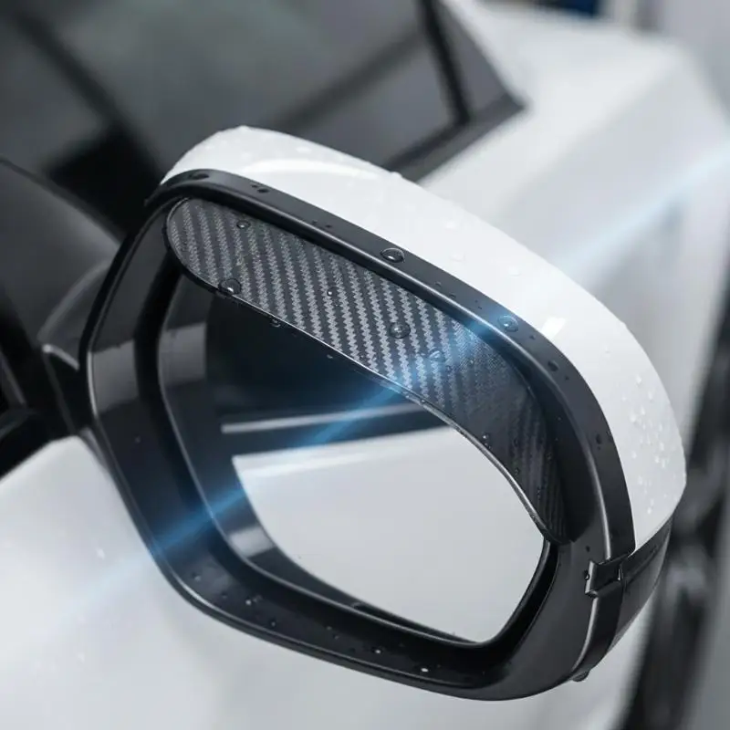 1/2 Pairs Car Rearview Mirror Rain Eyebrow Carbon Fiber Rain Shield Sun Shade Clear Vision Protector For Auto Mirror Accessories