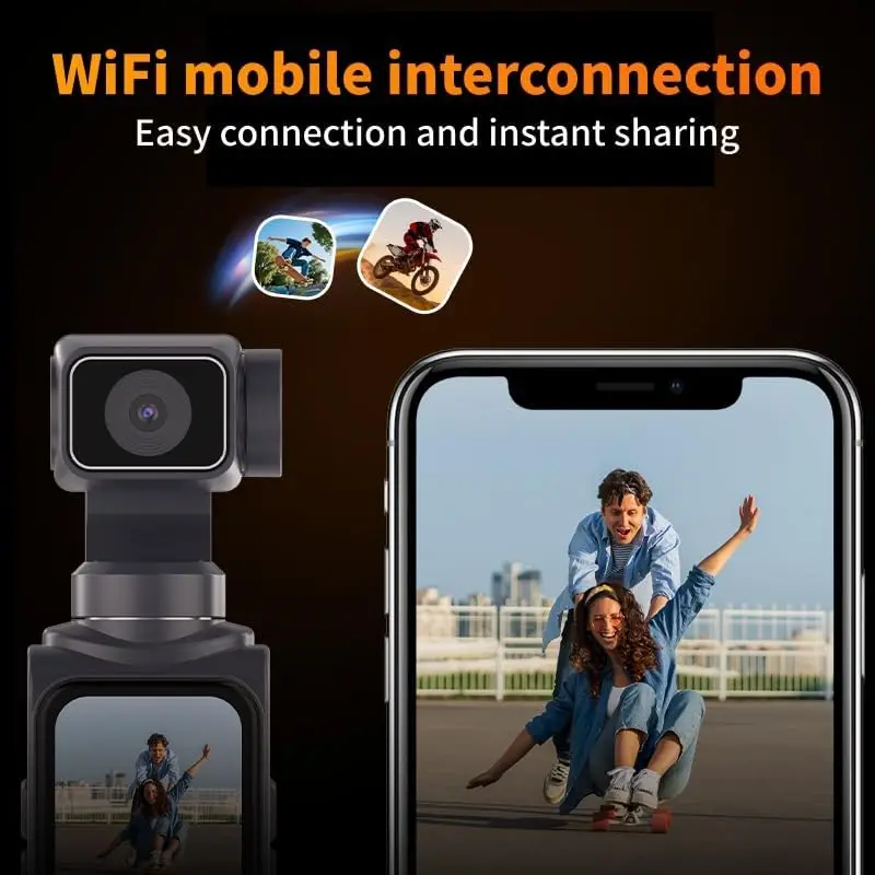 Pocket Panoramic 4K Handheld Camera Sports Camera with WIFI, Mobile Live Streaming, Outdoor Travel Video Recorder image 4