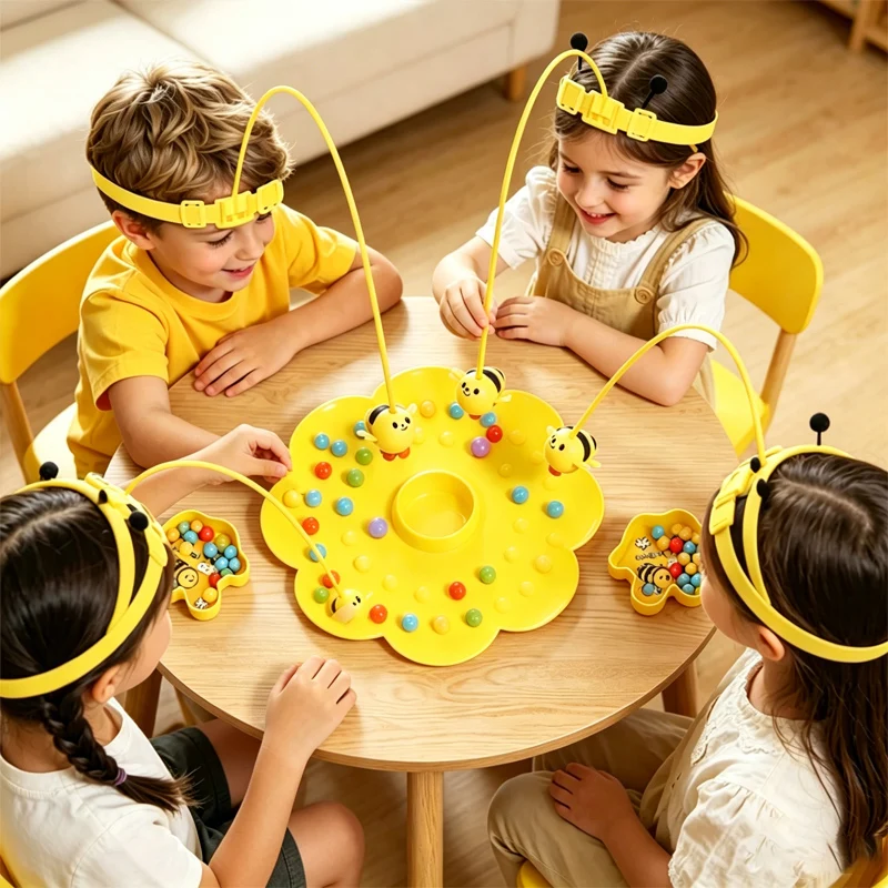 

Bumble Bee Magnetic Toy Funny Family Board Games Montessori Sorting Puzzle Fishing Toys Interactive Games for Kids and Adults
