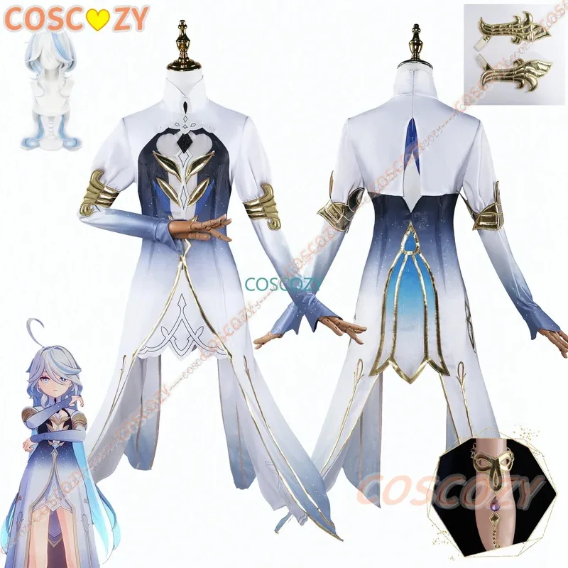 

Genshin Impact Game God of Justice Focalors Косплей Костюм Furina Косплей Наряд Fontaine Новое Платье Хэллоуин Карнавал Cos