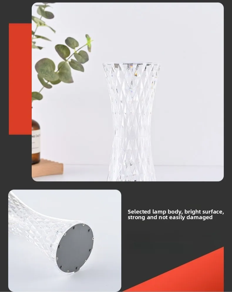 Creative Curvy Waist Crystal Table Lamp Touch Control Romantic Atmosphere Night Light Decorative Gift Lamp for Bedroom Bedside