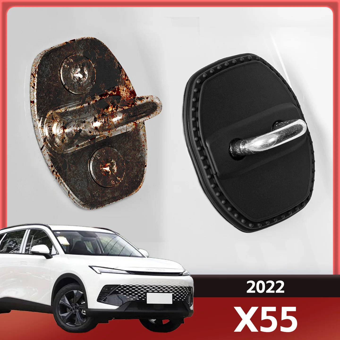 

2/4 шт. силиконовый чехол для дверного замка автомобиля, защитный декоративный чехол для BEIJING X55 2022