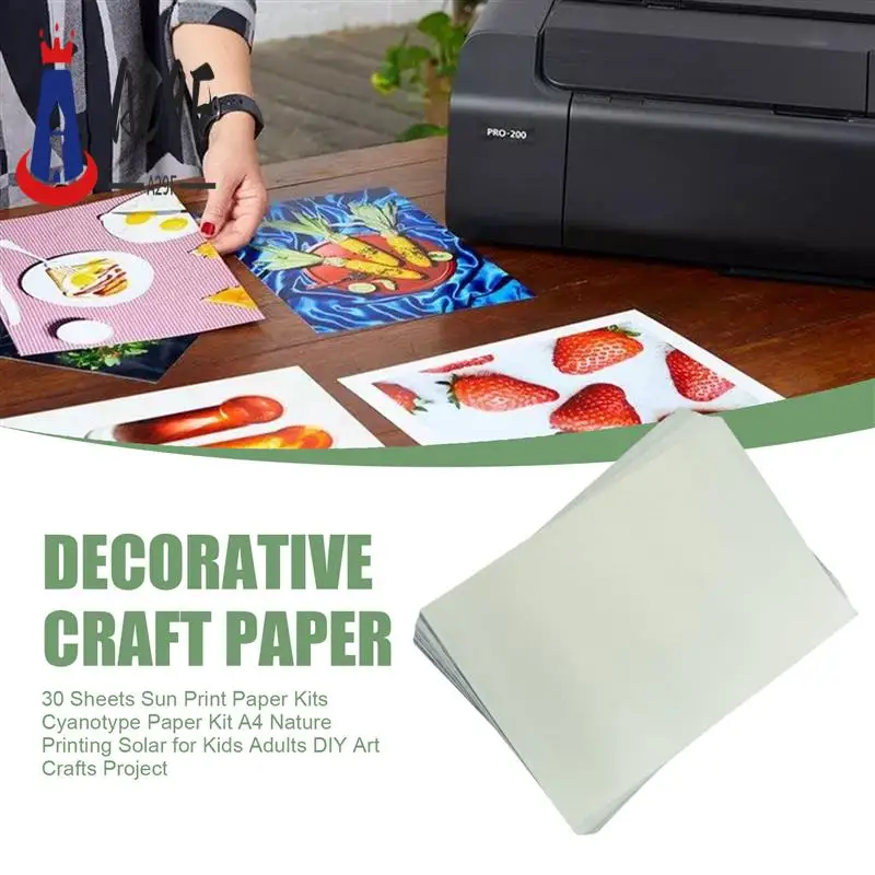 

A29F-Cyanotype Paper Kit A4 Nature Printing Solar Fit For Kids Adults DIY Art Crafts Project