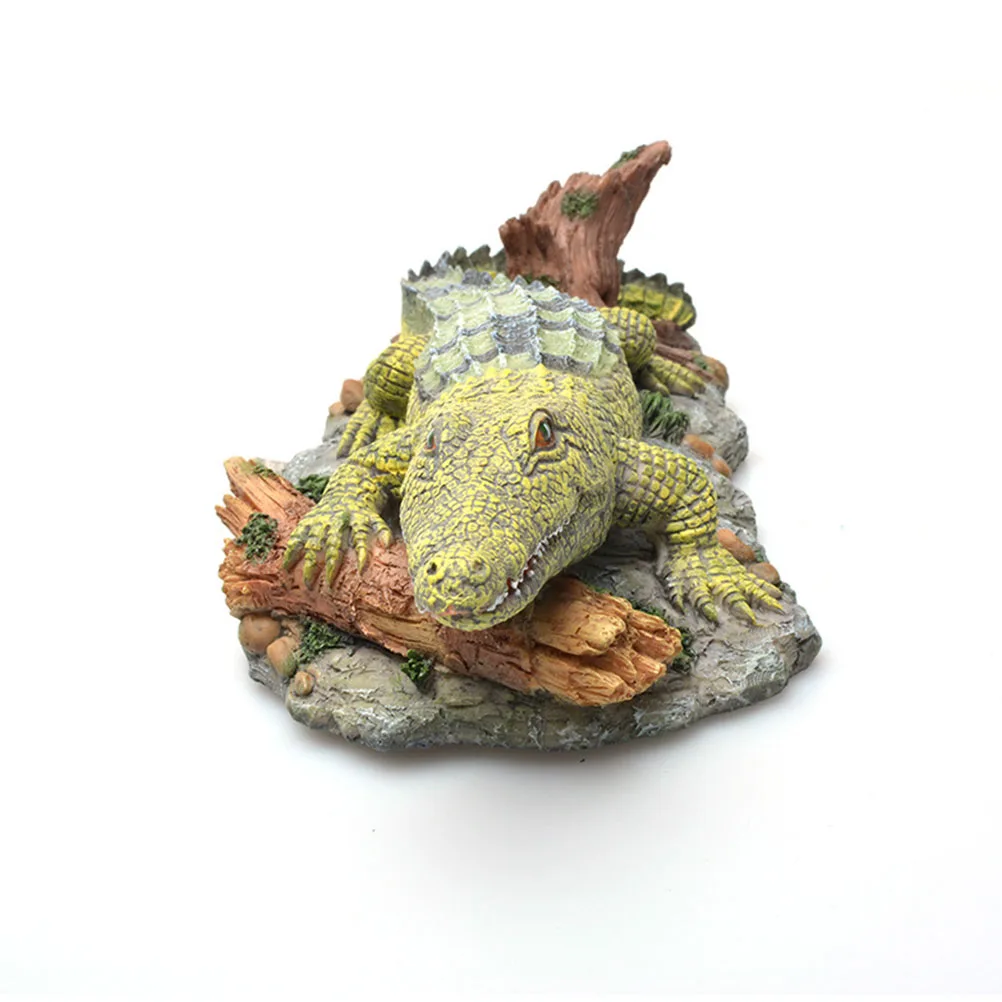 

Resin Simulation Crocodile Aquarium Decor Fish Tank Decoration Items Lifelike Alligator nament Eco Friendly Safe Non Polluting