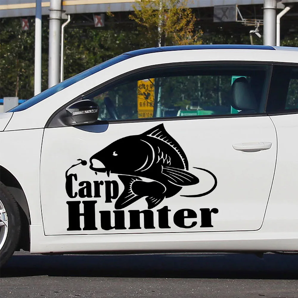 Carp Hunter Free Go shipping Fishing together Stickers For Cars Vinyl Auto Sticker Oil Tank Cover Car Styling Custom