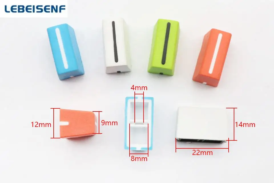 4pcs for RANE TTM-54 56 57 61 68 Sixty-Eight Fader Cap Straight Slide Potentiometer Cap / 22mm * 14mm Blue Green Orange White