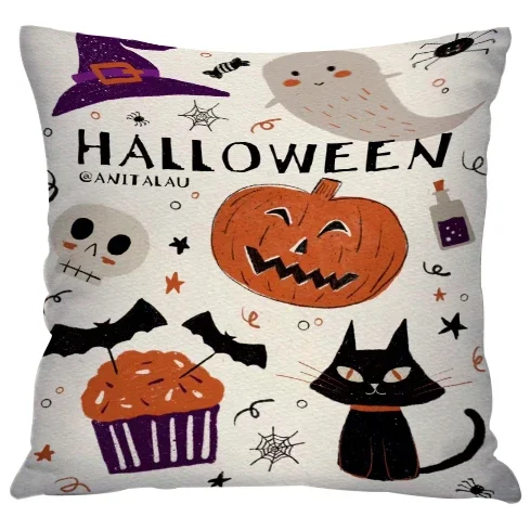 DIY Cushion Cover Halloween Pillowcase Customized Your Own Photo Print  on Here Design Image Picture Household Gifts