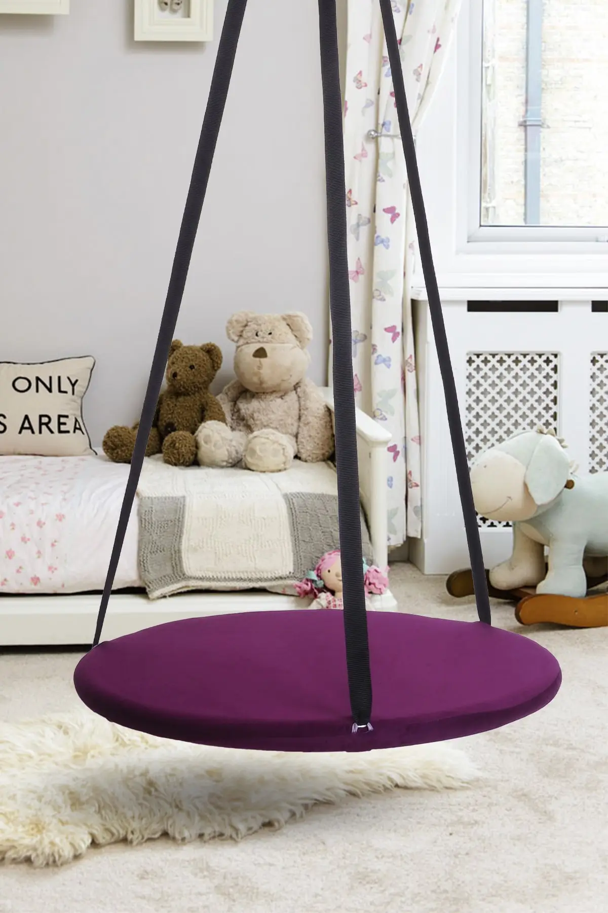 2022 Round Kids Swing Large Size Ceilling Suspended Safe Swing Hammock Rocking Seat For Adult Child Home Garden Fun Gift