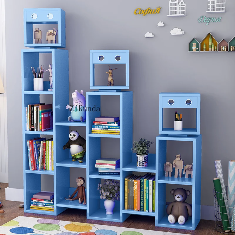 Children's Bookshelf Toy Storage Cabinet Picture Book Rack Robot Shelf Kindergarten Bookshelf