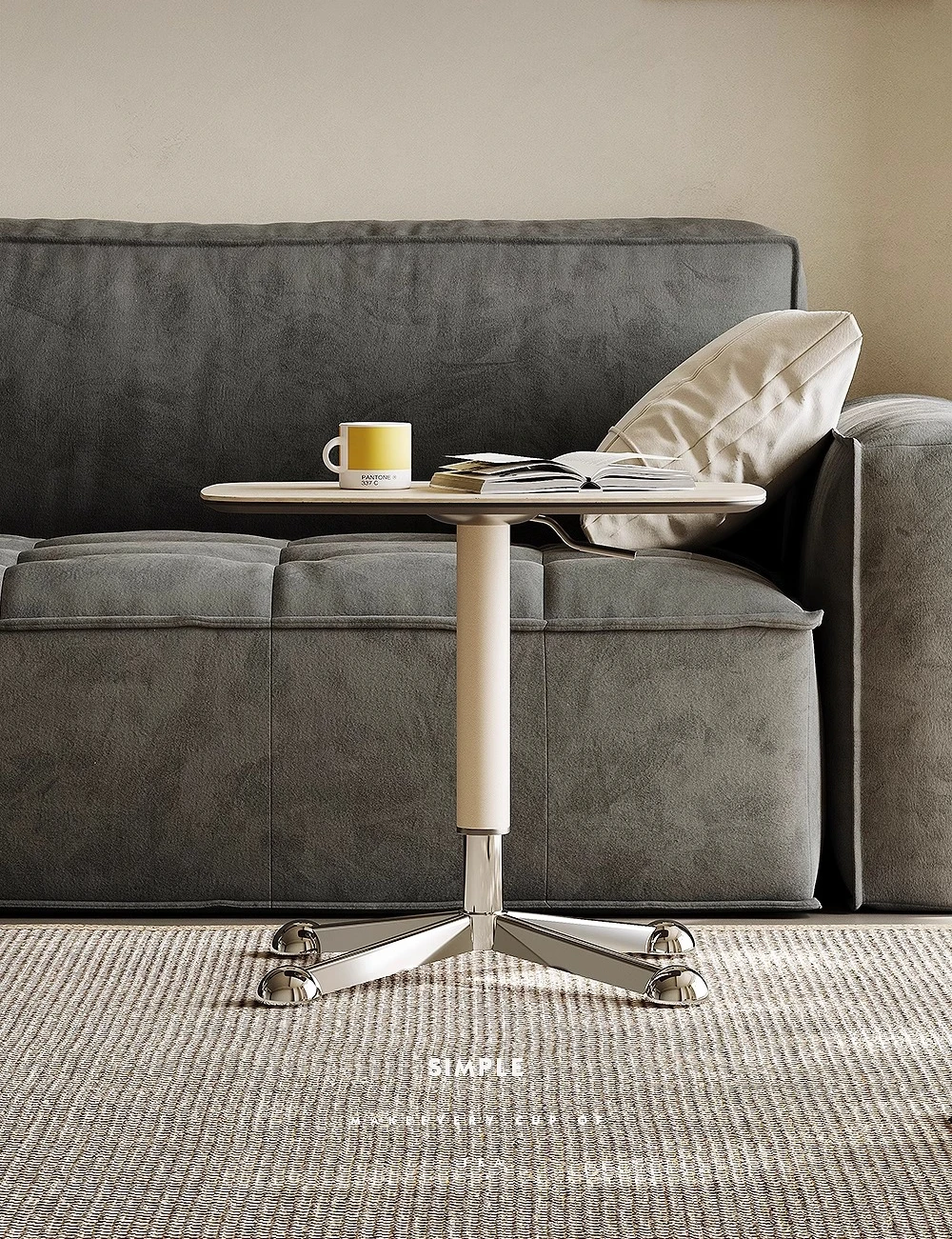 Slate lift sofa side table creative movable bedside table small coffee table