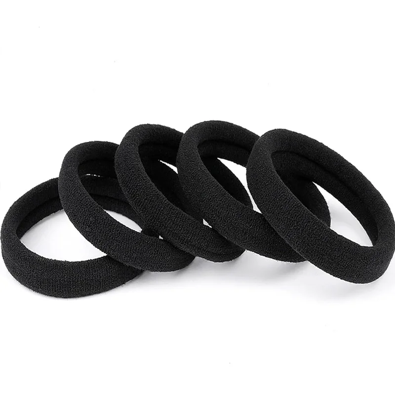 100pcs Black Hair Bands for Women Girls Hairband High Elastic Rubber Band Hair Ties Ponytail Holder Scrunchies Accessorie - Detail 1