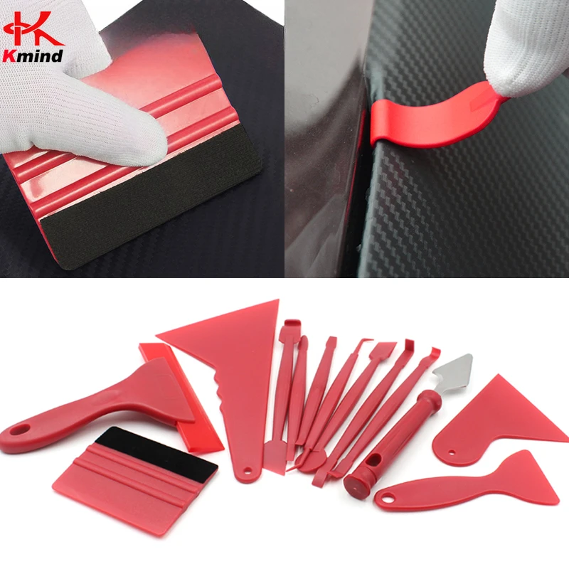 

13pcs Car Vinyl Film Wrapping Tools Car Sticker Film Scraper Kit Auto Felt Squeegee Scraper Set Knife Decal Plaste Accessories