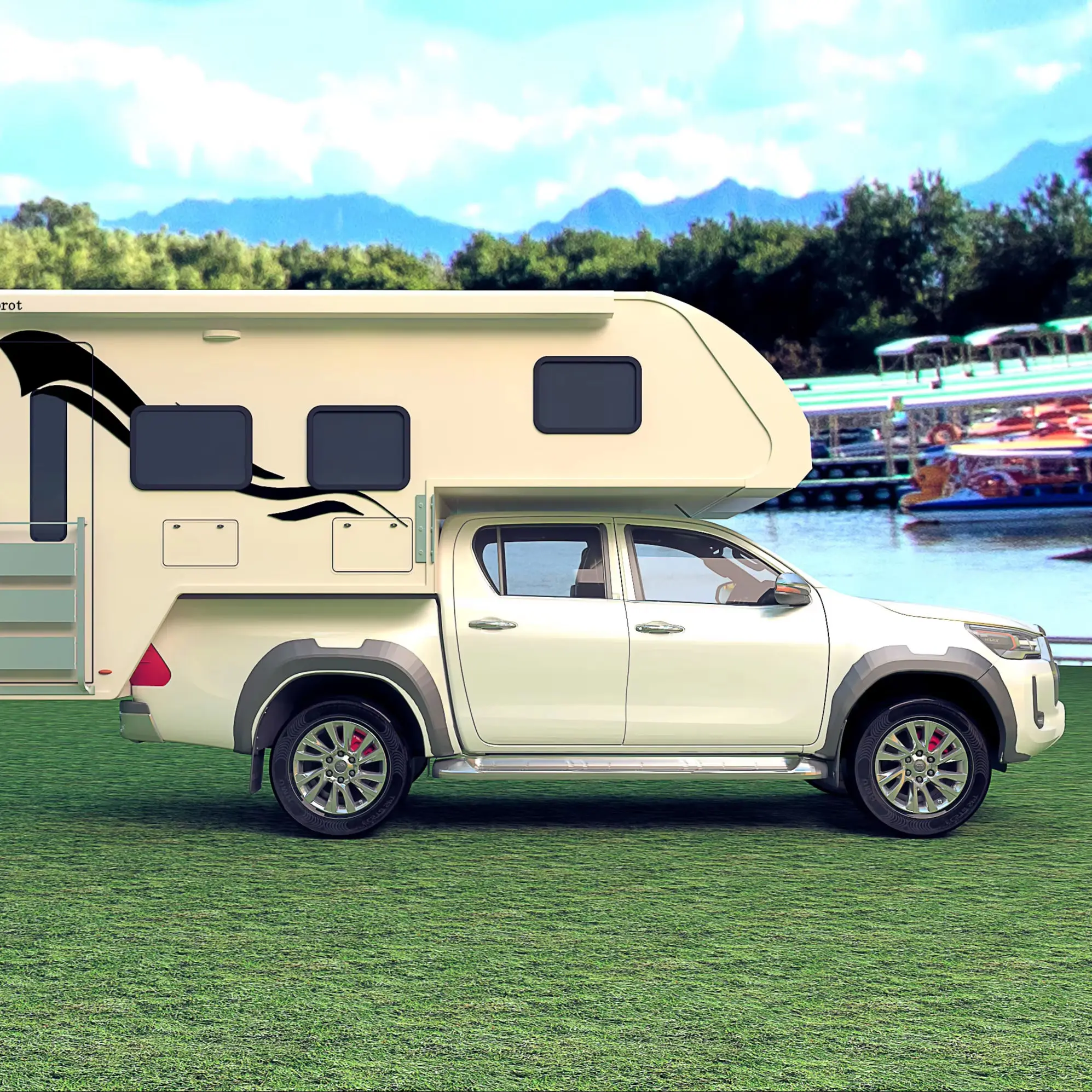 Modern Lightweight Expanded Off Road Travel Trailer for Outdoor Safari & Camping with Free Design