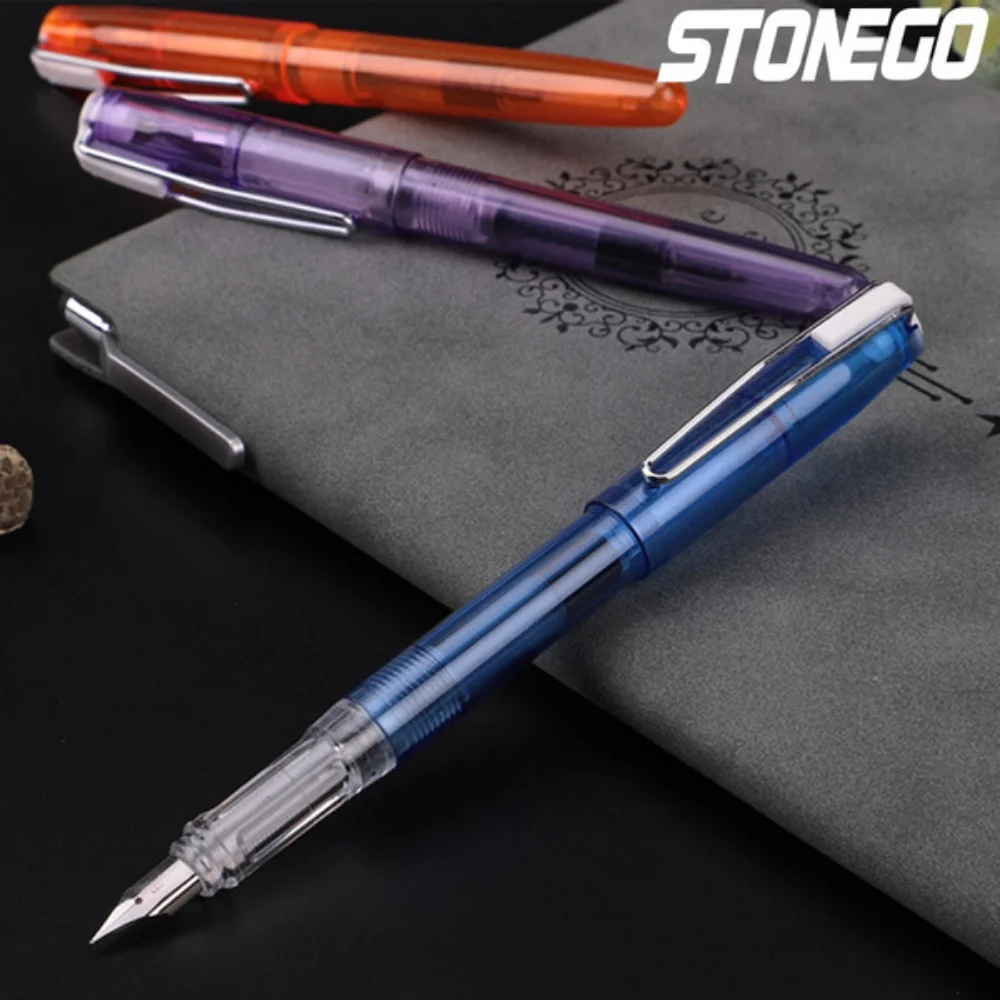 Colorful Transparent Fountain Pen for Students and Office Use Positive Posture Writing Tool