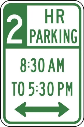 Two Hour parking mon-fri 8:30-5:20 12