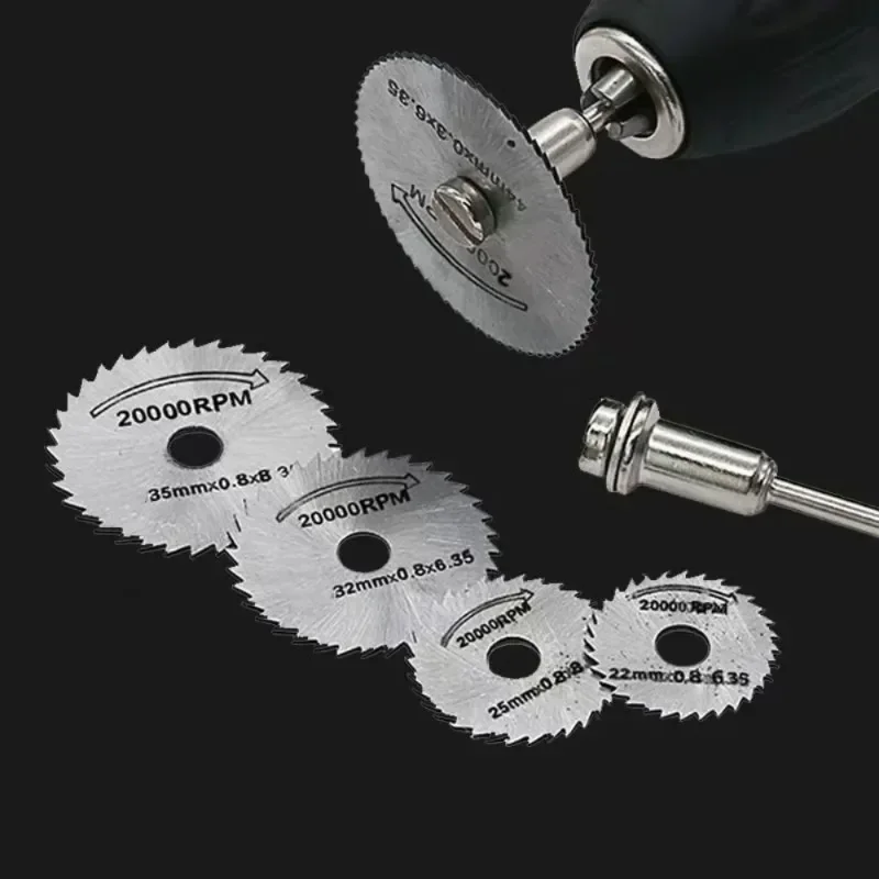 7Pcs Metal Cutting Disc Hss High Speed Steel Rotary Blade Wheel Discs Mandrel For Tools Wood Cutting Saw Dreme