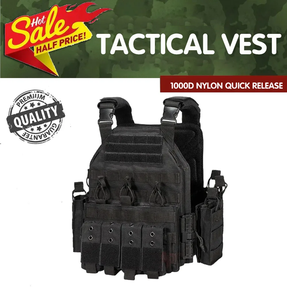 

1000D Quick Release Tactical Vest outdoor Hunting Men Plate Carrier Combat Armor Vests CS Training Airsoft Vest