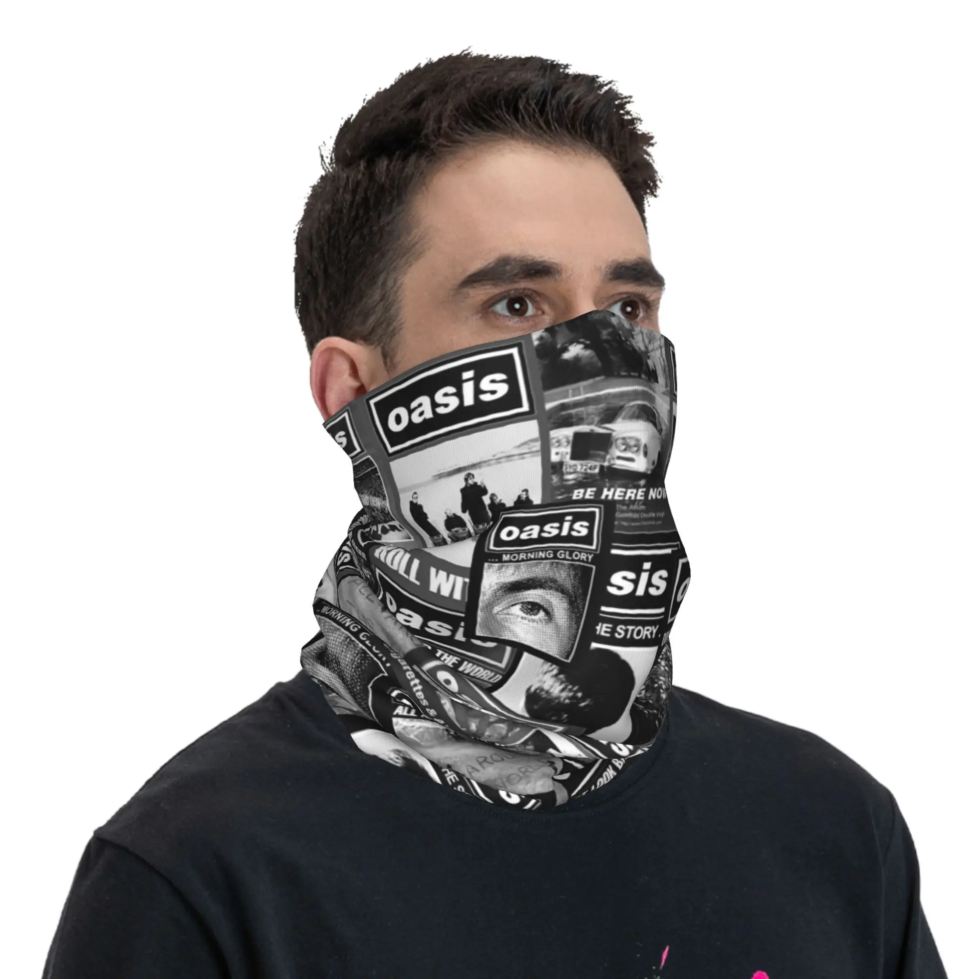 Custom O-Oasises British Rock Neck Gaiter Women Men UV Protection Winter  Bandana Scarf for Hiking