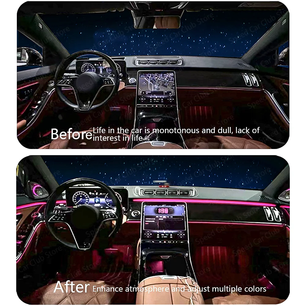 

64 Colors New LED Ambient Light For Mercedes Benz 2021+ W223 S-Class S450L S480 S500L Speaker Roof Reading Light