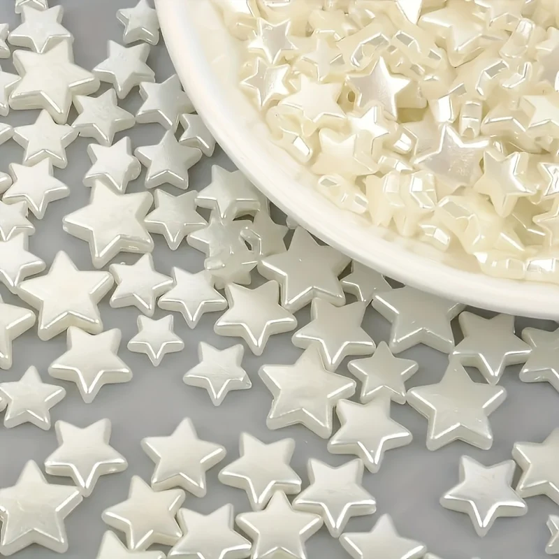 10mm 210pcs White Star Acrylic Loose Spacer Beads for Jewelry Making DIY Bracelet Necklace Accessories image 4