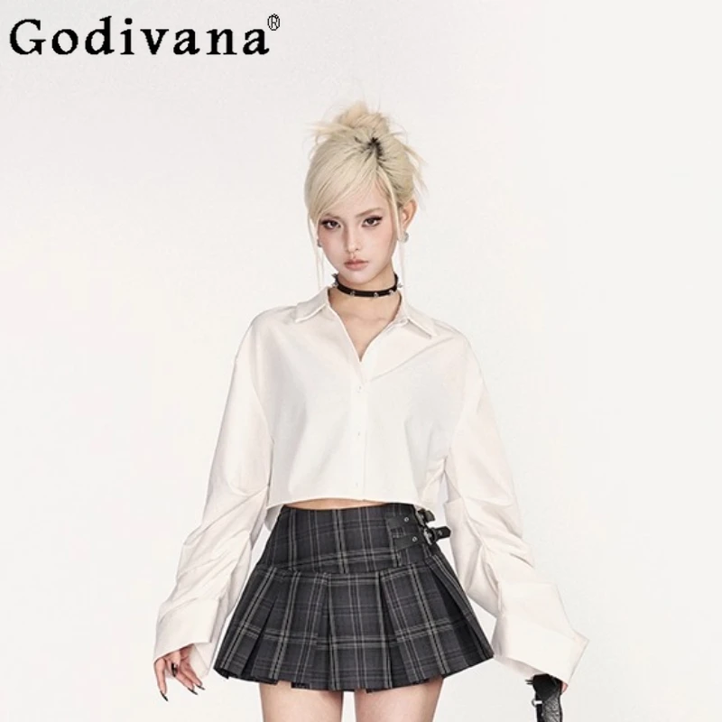 

American Sweet Cool Girls Plaid High Waist A-line College Pleated Skirt Summer Versatile Age Reduction Sexy Elegant Short Skirts