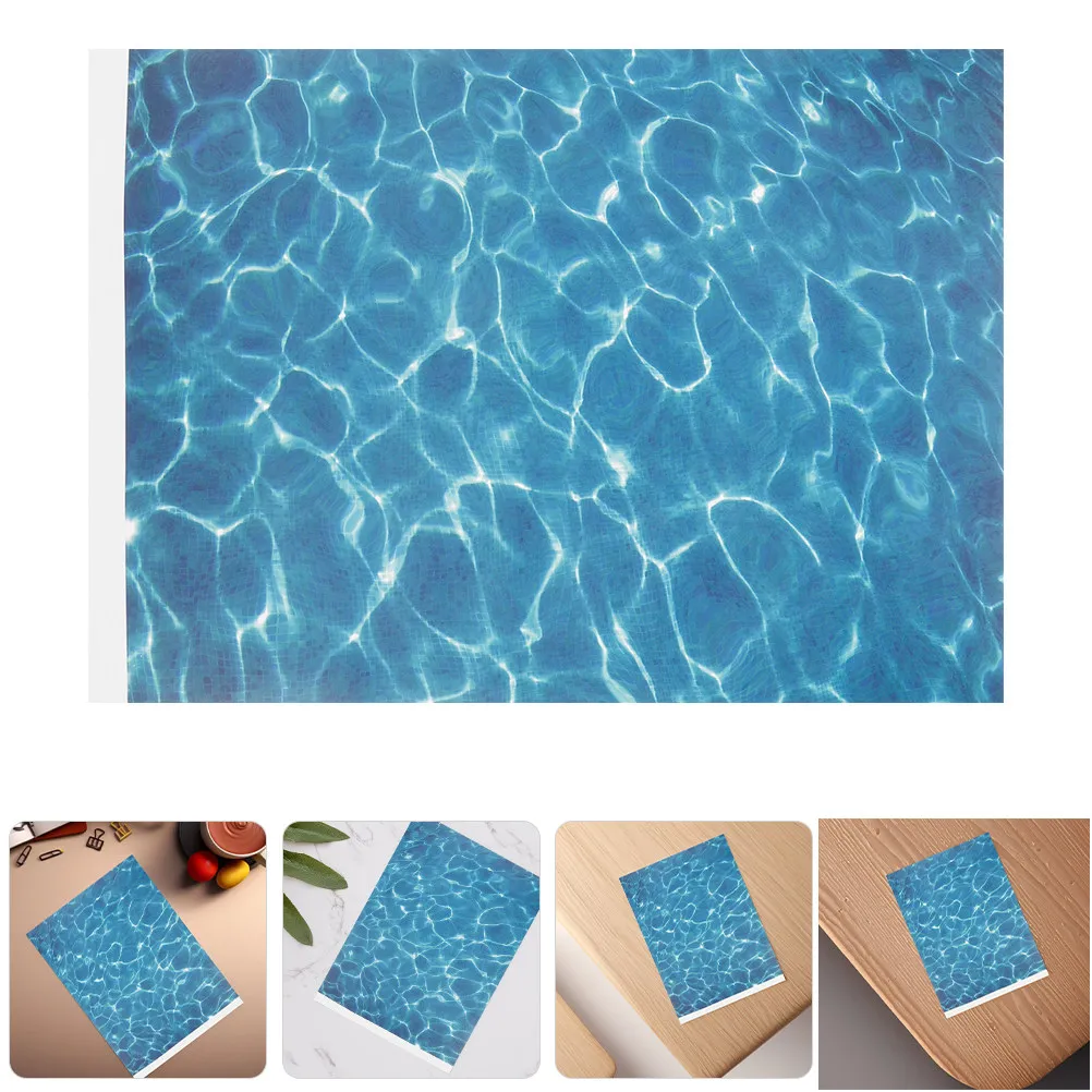 

4Pcs Realistic Water Texture Paper Outdoor Miniature Landscape Sheet Cuttable Stream Lake Scene Scenery DIY Craft Garden Yard