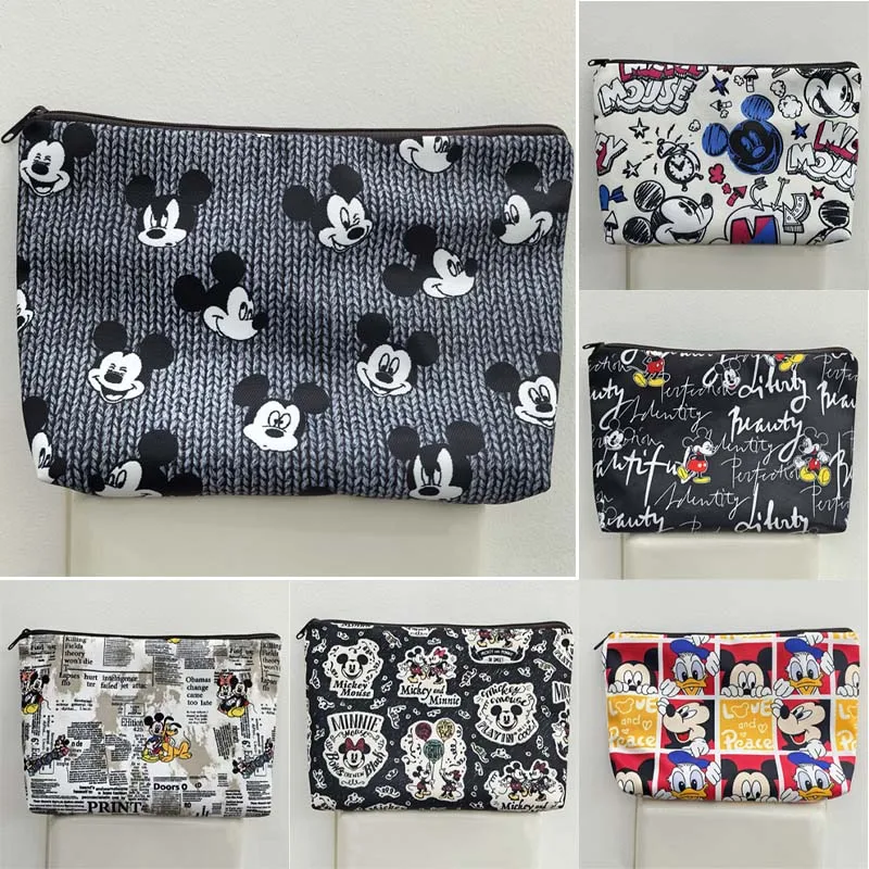 

Disney Mickey Mouse Cosmetic Bag Cartoon Anime Storage Bags Large Capacity Travel Multifunction Cosmetic Bag Organizer Tool New