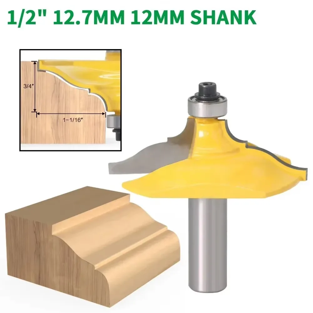 

1PC 1/2" 12.7MM 12MM Shank Milling Cutter Wood Carving Molding and Edging Router Bit Classical Ogee Woodworking Tenon Cutters
