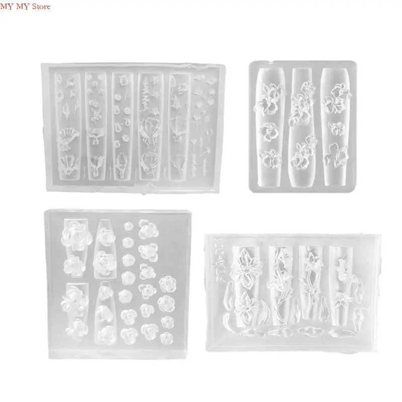 

N1HE Multipurpose Art Silicone Mould for 3D Designs Butterfly Flower Rose Patterns Portable for Acrylic Craft Supplies