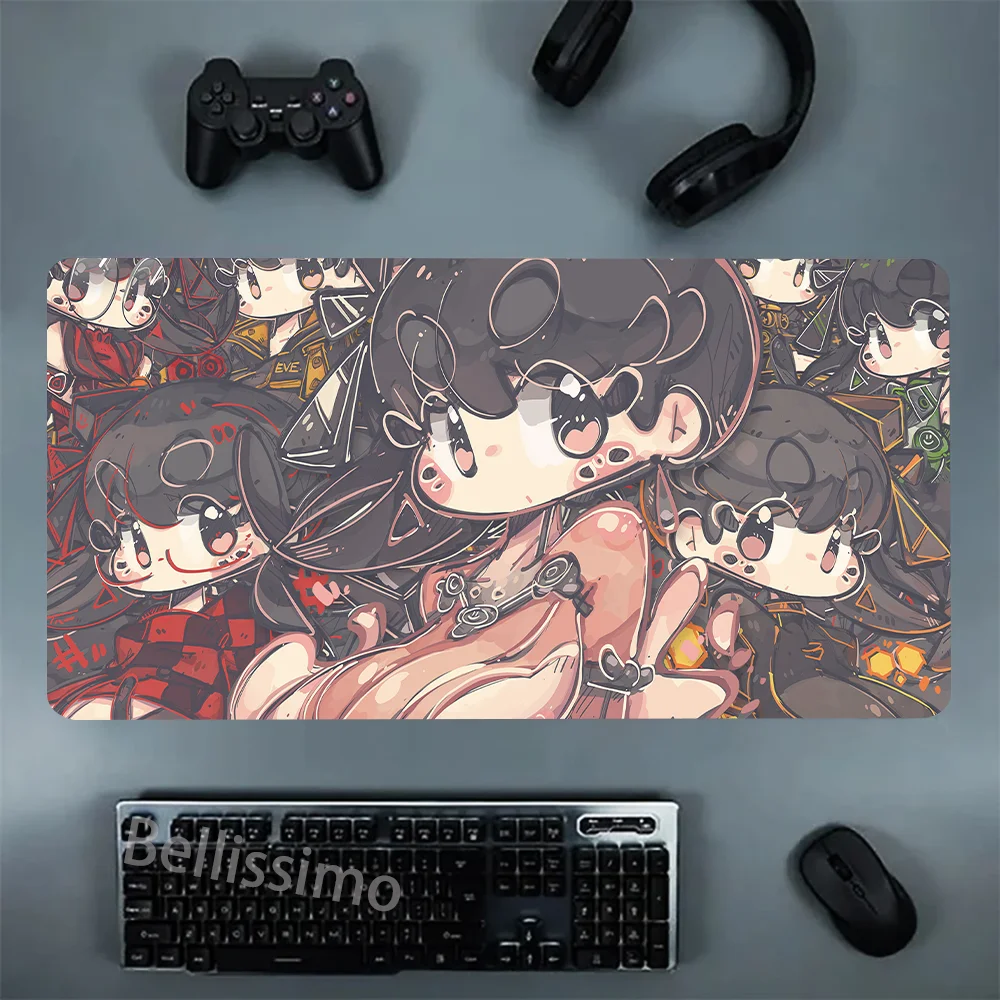 Kawayi Anime Cartoon Cute Stellar Blade EVE Mousepad Office Mouse  Game Keyboard Rubber Mice Mat Big XXl 900x400mm