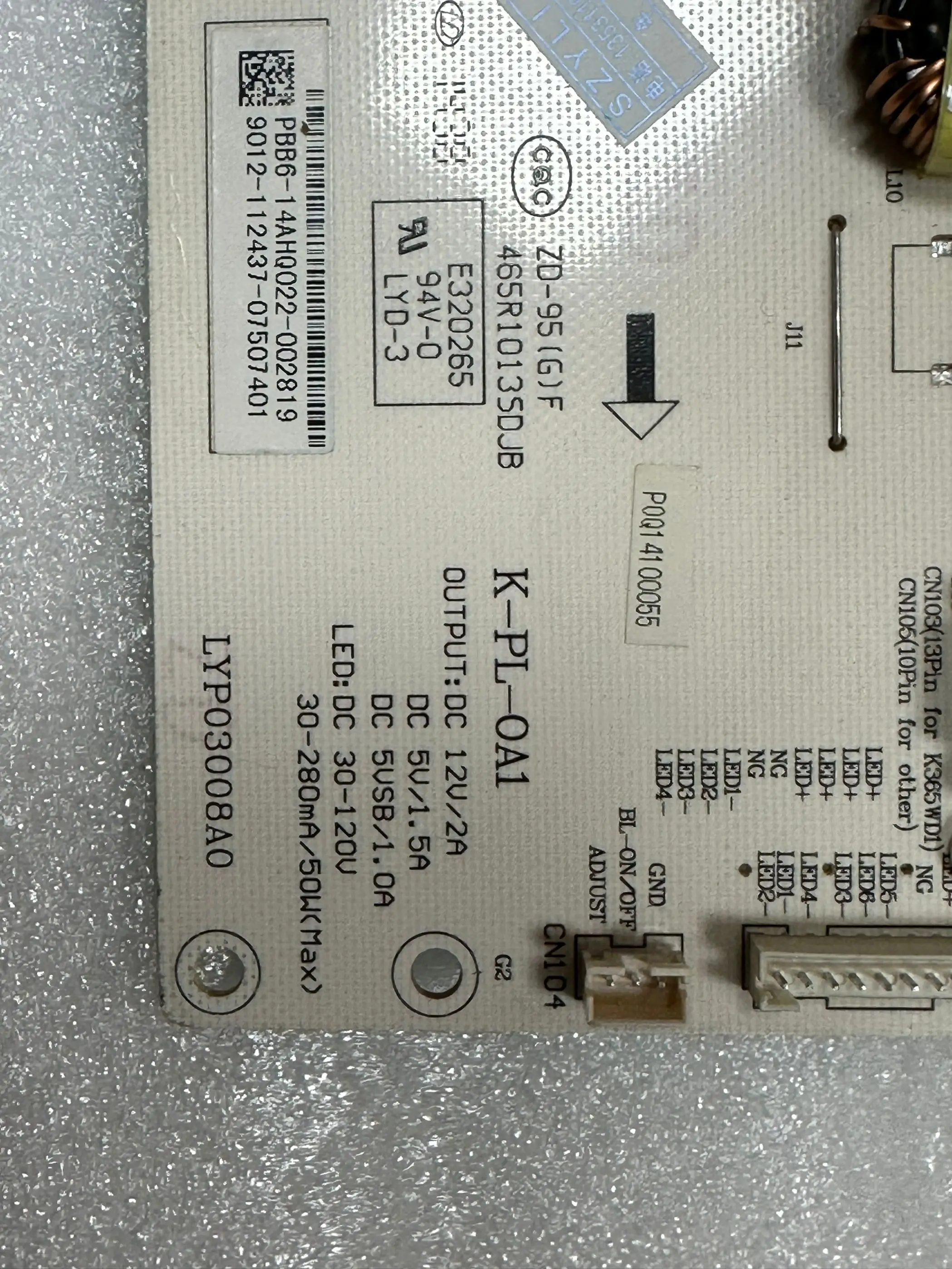 Хорошее качество и 100% протестированная плата для K-PL-0A1 465R1013SDJB LYP03197B0 ZD-95(G)F