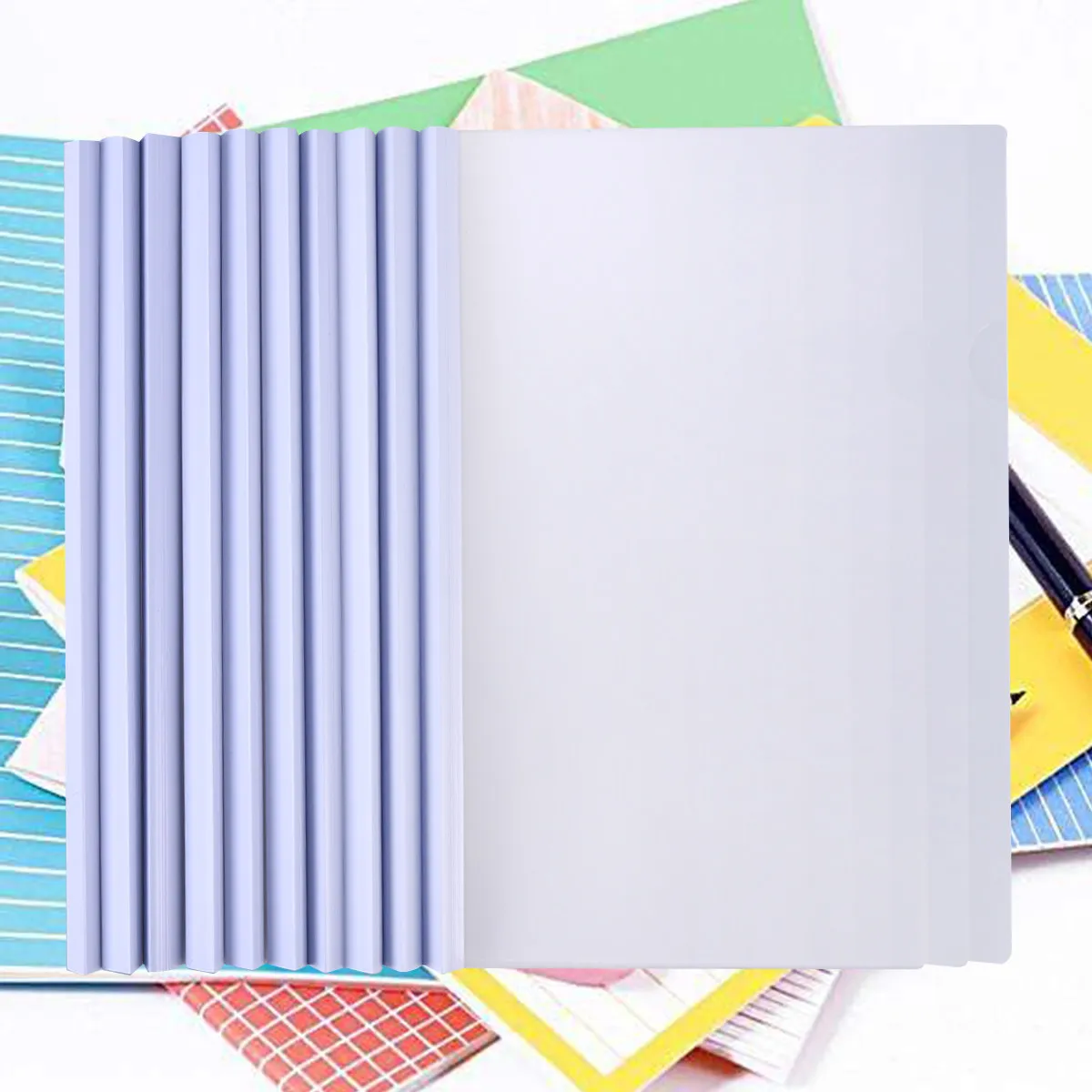

10Pcs Transparent File Folder A4 Sliding Bar Report Covers Document Organizer Binder Office School Paper Holder