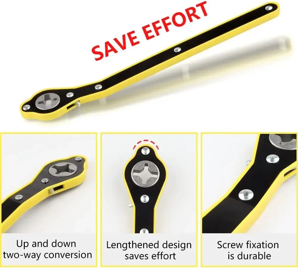 Car Jack Ratchet Spanner Safety And Energy-saving Multi-function Portable Spanner Universal 360 Degrees Rotation