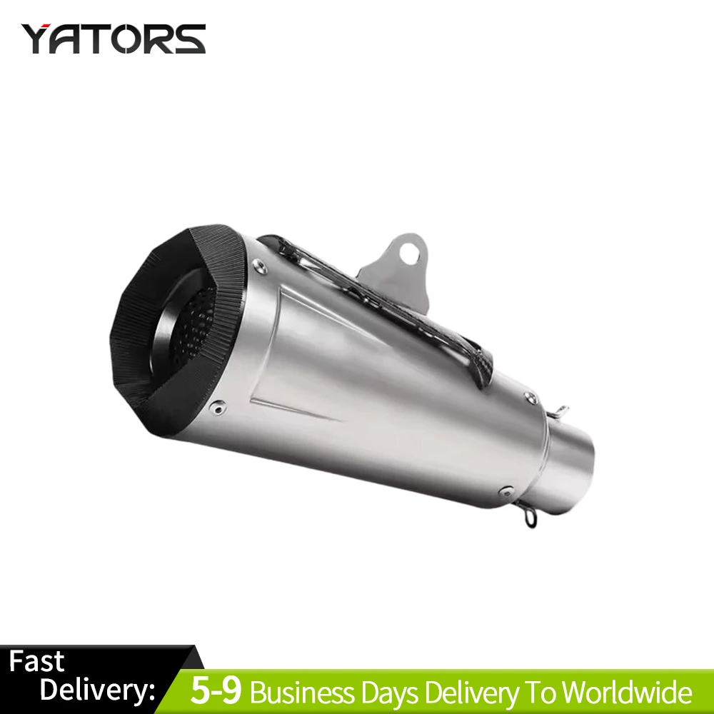 

51mm Universal Exhaust Pipe for Ninja650 Duke790 R7 CB500X - Modified Racing Muffler with Carbon Cover