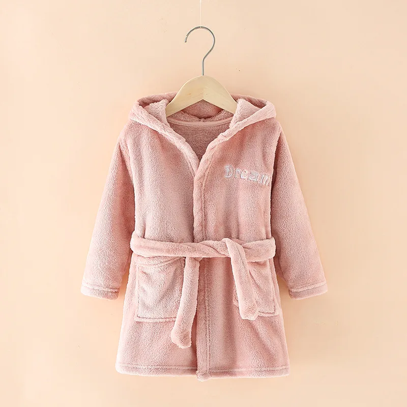 

Kids Robes Winter Warm Robe For Boys Girls Child Bathrobe Fleece Bath Robe Children 2 to 8 Years Sleep Wear