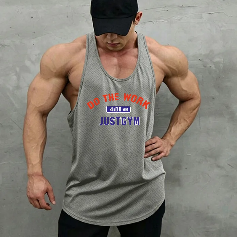 Mens Running Vests Quick Dry Breathable Mesh Sleeveless Gym Workout Tank Top Athletic Bodybuilding Fitness Training Base Layer