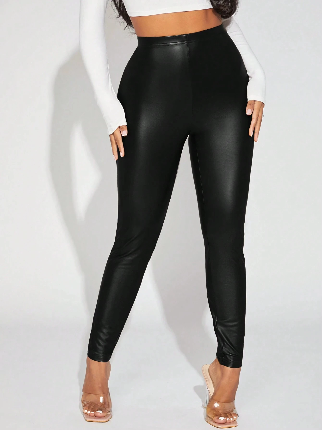 SXY Women's Slim Fit faux leather Leggings - Image 5
